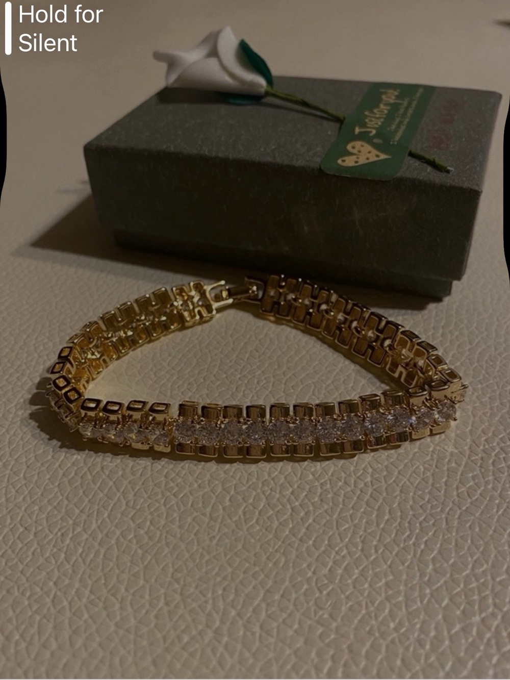 7CT Lab Created Diamond Square Link Bracelet 14K gold plated